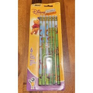 New BIC Disney 6 Pack Winnie The Pooh #2 Shatter Proof Lead Pencils Piglet